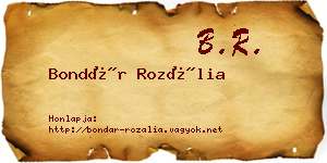 Bondár Rozália névjegykártya